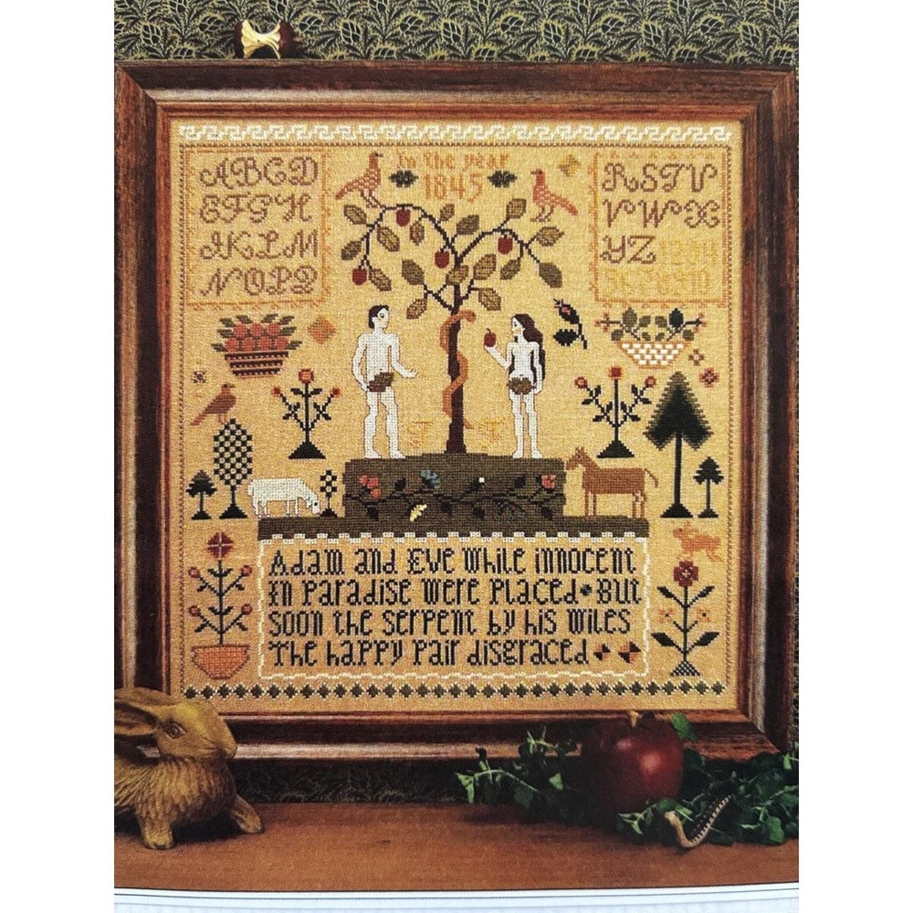Adam and Eve Sampler cross stitch chart by The City Stitcher Janet Miller